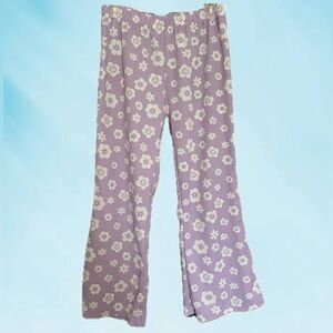Retro Purple Flower Pants for Juniors